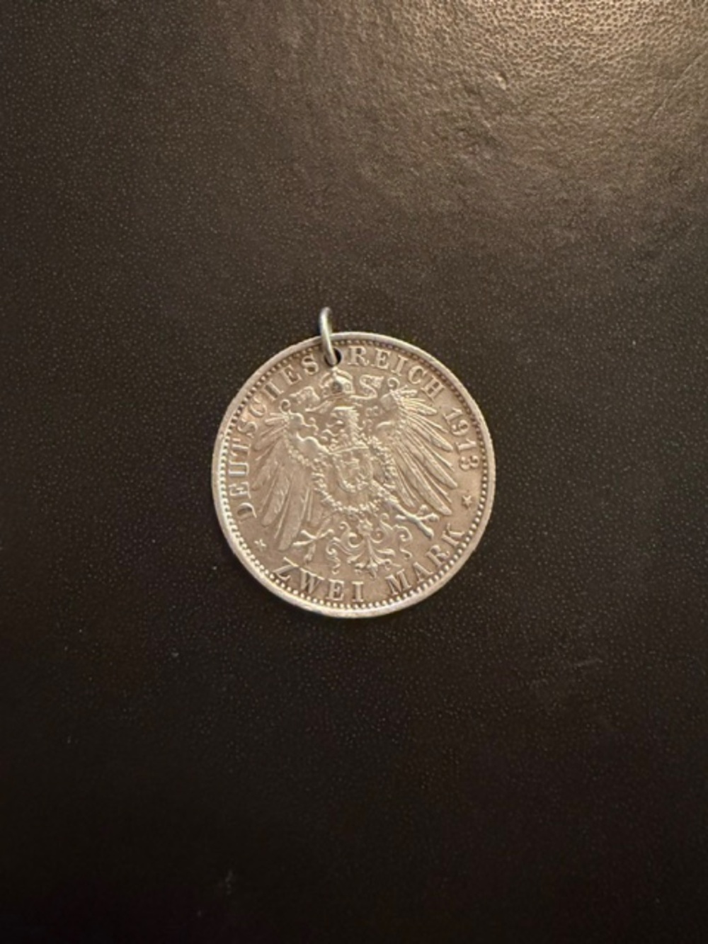 European 1913 Silver Coin Pendant